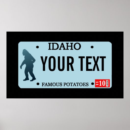 Poster Plaque de licence Idaho Sasquatch (Devant)