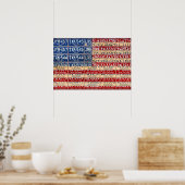 Poster Plaque de licence Michigan American Flag Art (Cuisine)