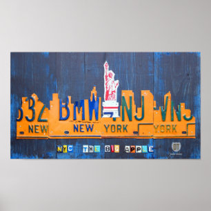 Poster Plaque de licence Skyline New York City