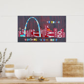 Poster Plaque de licence Skyline St. Louis Missouri (Cuisine)