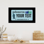 Poster Plaque de licence Washington Sasquatch (Cuisine)