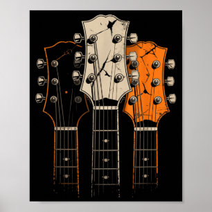 Poster Plaque de musique de rock de silhouette rétro vint