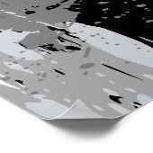 Poster Plaque de peinture noire et grise Abstraite modern (Coin)