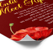 Poster Plaque de poème funéraire élégantes roses rouges m (Coin)