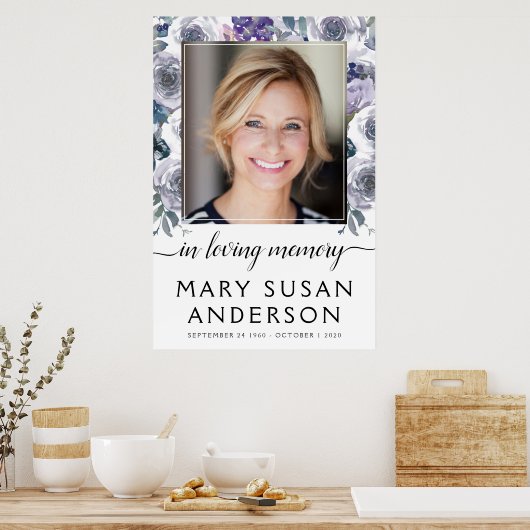 Poster Plaque de roses de photo en souvenir affectueux (Cuisine)