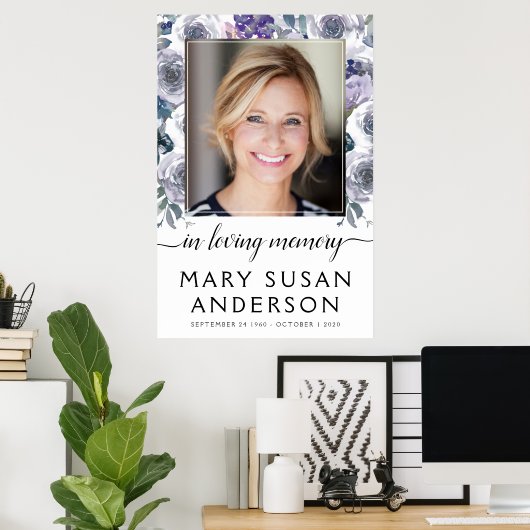 Poster Plaque de roses de photo en souvenir affectueux (Bureau à domicile)