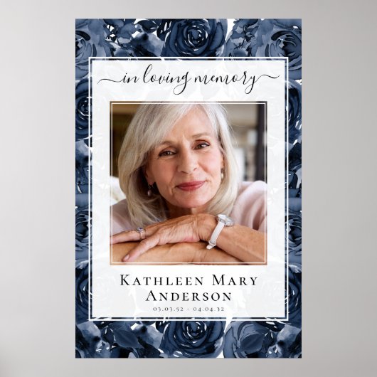 Poster Plaque de roses de photo en souvenir affectueux (Devant)