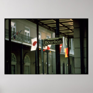 Poster Plaque de rue de Bourbon à la Nouvelle-Orléans