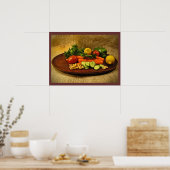Poster Plaque de salade de légumes (Cuisine)