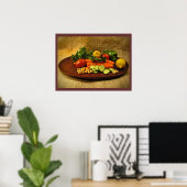 Poster Plaque de salade de légumes (Bureau à domicile)