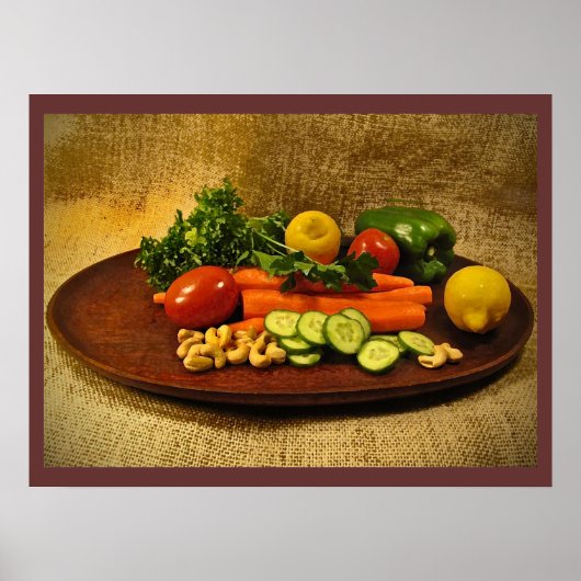 Poster Plaque de salade de légumes (Devant)