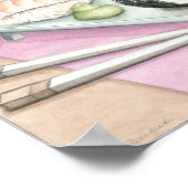 Poster Plaque de sushi assorté avec baguettes (Coin)
