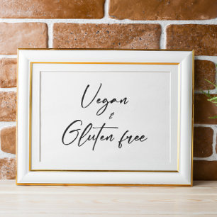 Poster Plaque de table sans légumes et gluten avec de l'E