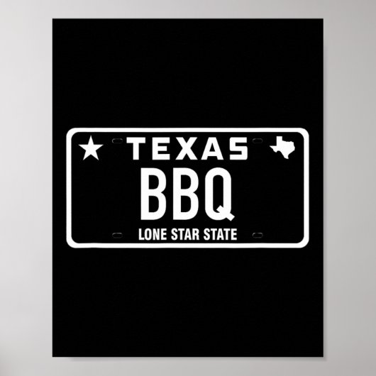 Poster Plaque d'immatriculation Texas Bbq Nourriture Vian (Devant)