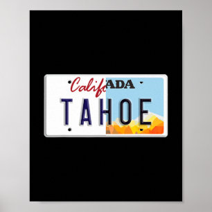 Poster Plaque d'immatriculation vintage Lake Tahoe Califo