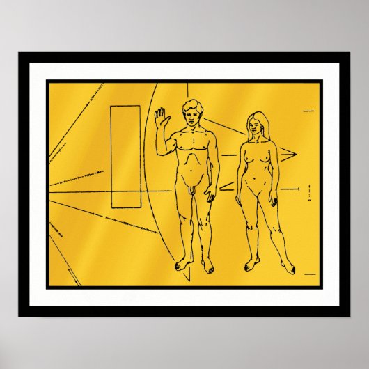 Poster Plaque d'or de la sonde spatiale Pioneer 10 de la (Devant)