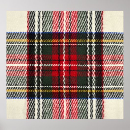 Poster Plaque écossaise rouge et blanche écossaise. (Devant)