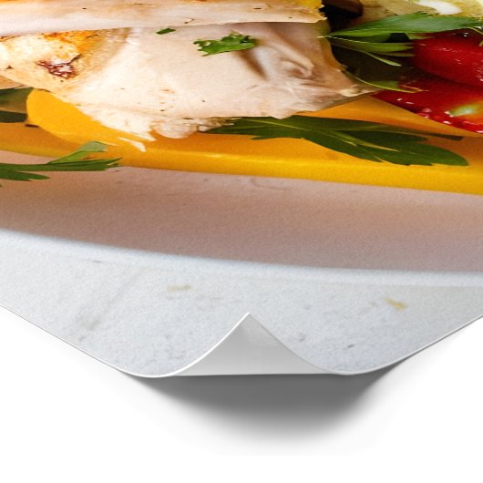 Poster Plaque équilibrée avec protéines maigres, Grains e (Coin)