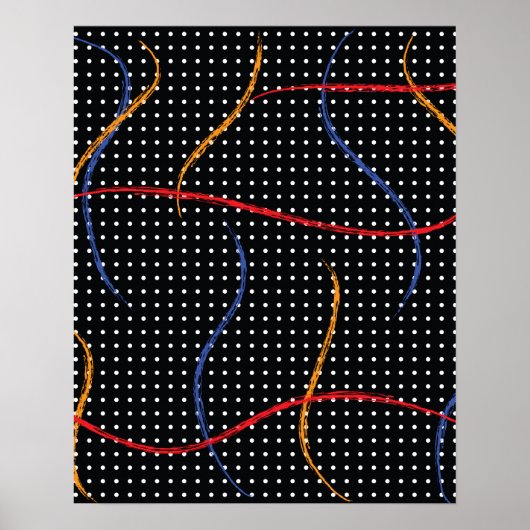 Poster Plaque et points de peinture rétro (Devant)