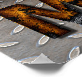 Poster Plaque grotte homme acier métallique Customisé (Coin)