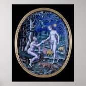 Poster Plaque Limoges représentant Adam et Eve, c.1570 (Devant)