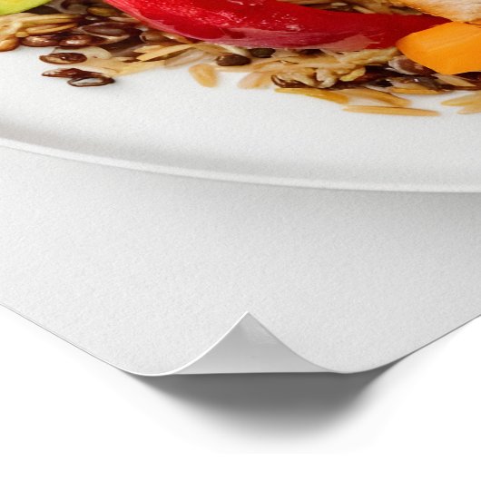 Poster Plaque nutritive équilibrée avec protéines maigres (Coin)