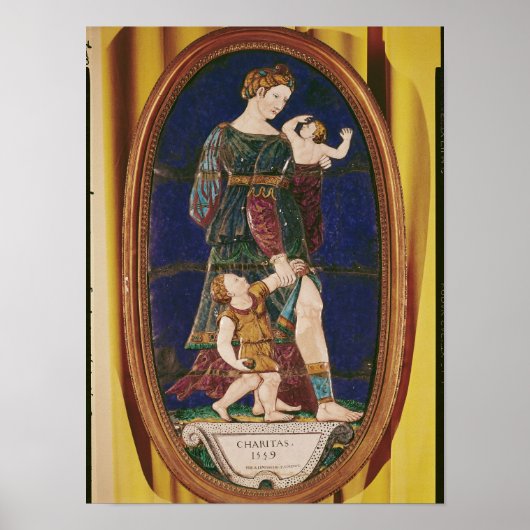 Poster Plaque représentant la charité, Limousin, 1559 (Devant)