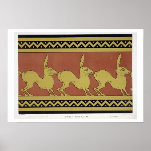 Poster Plaque VII de "Études en design", c.1874-76 (lit. (Devant)