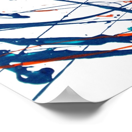 Poster Plaques d'aquarelle turquoise bleu orange moderne (Coin)