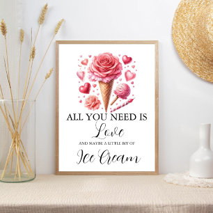 Poster Plaques de barre de Fêtes des mariées modernes ros