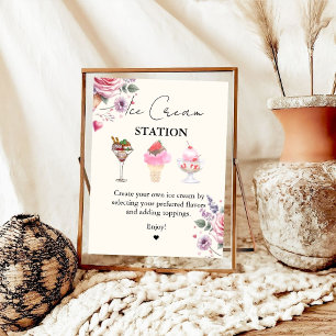 Poster Plaques de barre de Fêtes des mariées modernes ros