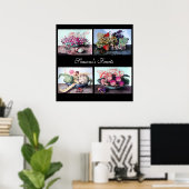 Poster Plaques de fruits /Cerises, Pêches, Raisins, Artic (Bureau à domicile)