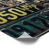 Poster Plaques de licence vintages (Coin)