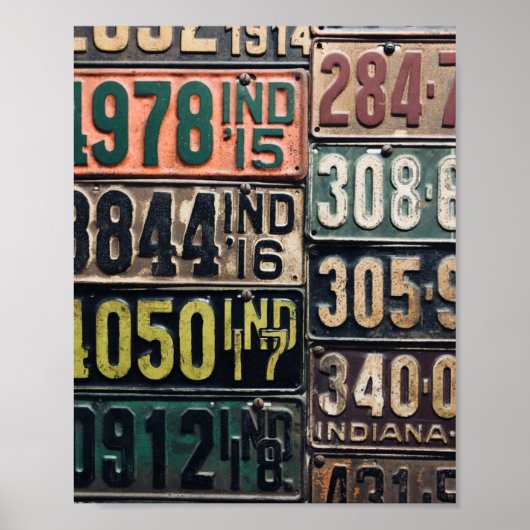 Poster Plaques de licence vintages (Devant)