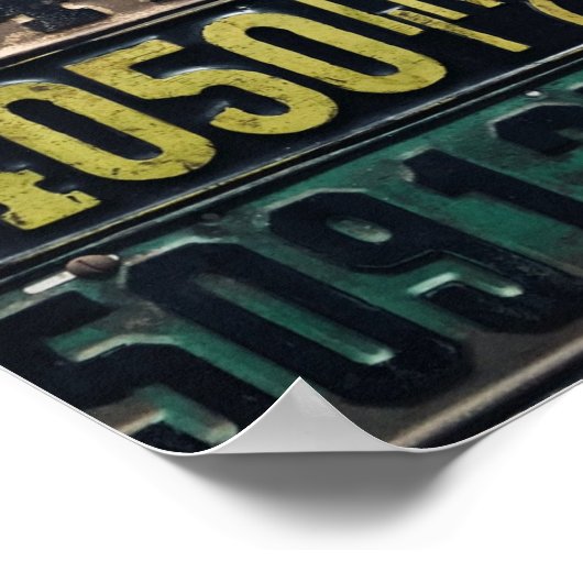 Poster Plaques de licence vintages (Coin)