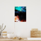 Poster Plaques de peinture Abstraites modernes noir orang (Cuisine)