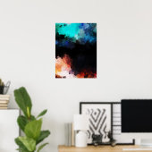 Poster Plaques de peinture Abstraites modernes noir orang (Bureau à domicile)