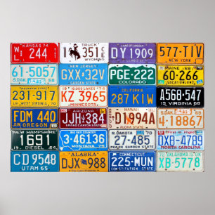 Poster Plaques minéralogiques des Etats-Unis - notre