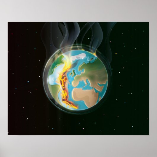 Poster Plaques tectoniques de la planète Terre (Devant)