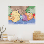 Poster Plaques tectoniques du diagramme de la Terre (Cuisine)