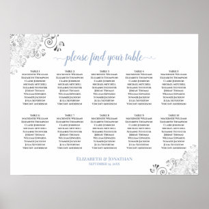 Poster Plat 10 Mariage de table blanc et bleu