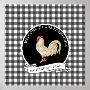 Poster Plat à coq à la ferme moderne