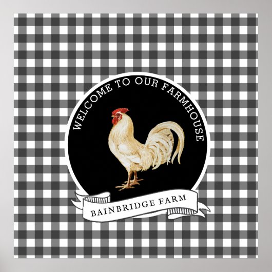 Poster Plat à coq à la ferme moderne (Devant)