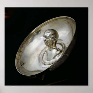 Poster Plat avec le buste d'un homme à l'intérieur