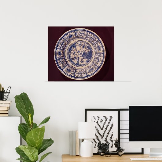 Poster Plat bleu, dérivé d'une Ming Export tardive (Bureau à domicile)