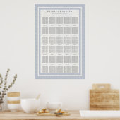 Poster Plat bleu violet Seigaiha Mariage/Événement Tablea (Cuisine)