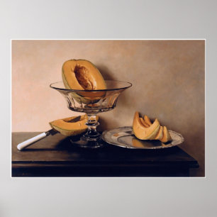 Poster Plat de cristal avec melons de Mauro David