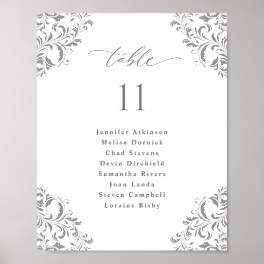 Poster Plat mariage Graphique 8x10 Argent Gris (Devant)