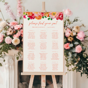 Poster Plat Orange et rose vif Plastique