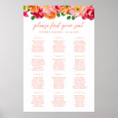 Poster Plat Orange et rose vif Plastique (Devant)